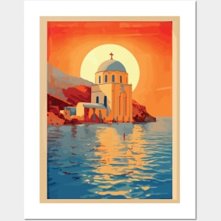 Sunset Santorini Greece Posters and Art